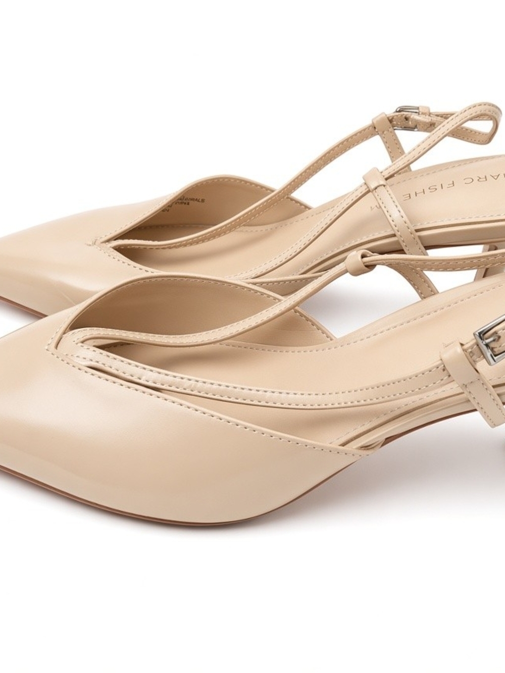 Marc Fisher Nude Pointed-Toe Slingback Heels